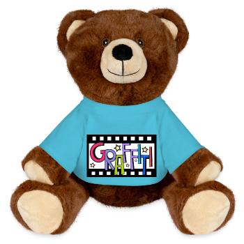 Bande de film graffiti - Nounours RecycelBär® marron - bleu outremer - Devant