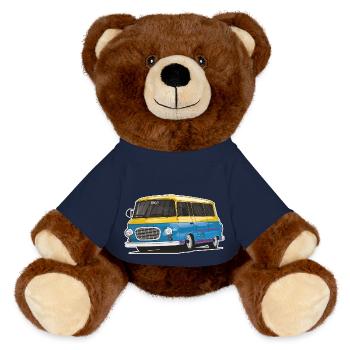 Barkas B1000 // Illustration - Nounours RecycelBär® marron - bleu marine - Devant