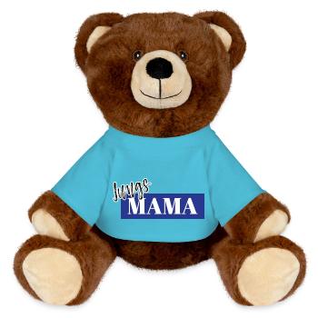 Jungs Mama Mutter Eines Jungen Sohn Muttertag Mami - MiniFeet® RecycelBär® Braun - Atollblau - Vorne