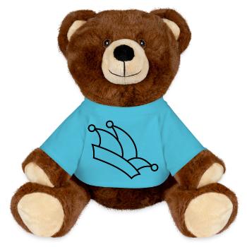 Chapeau de fou silhouette de carnaval de Mardi Gras - Nounours RecycelBär® marron - bleu outremer - Devant