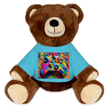 Colourbomb Controller - MiniFeet® RecycelBär® Teddy Bear Brown - atoll blue - Front