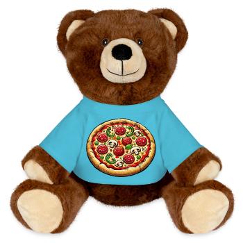 Pizza - Nounours RecycelBär® marron - bleu outremer - Devant