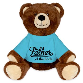 Father of the Bride - MiniFeet® RecycelBär® Teddy Bear Brown - atoll blue - Front