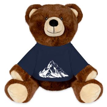 Mountains Symbol Silhouette - MiniFeet® RecycelBär® Teddy Bear Brown - french navy - Front