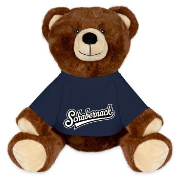 Schabernack - Funny Deutsche Memes - MiniFeet® RecycelBär® Teddy Bear Brown - french navy - Front