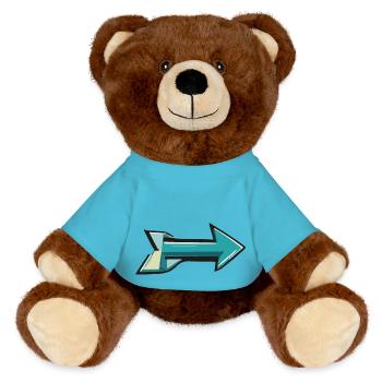 Right arrow - MiniFeet® RecycelBär® Teddy Bear Brown - atoll blue - Front