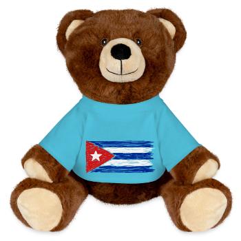 Drapeau de Cuba - Nounours RecycelBär® marron - bleu outremer - Devant