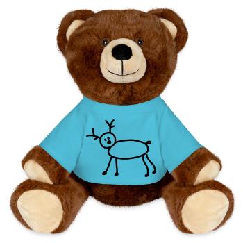 iYpsilon Rentier - MiniFeet® RecycelBär® Braun - Atollblau - Vorne