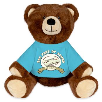 Sound - Oldschool - MiniFeet® RecycelBär® Teddy Bear Brown - atoll blue - Front