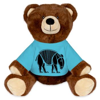 Tapir - Nounours RecycelBär® marron - bleu outremer - Devant