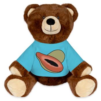 Délicieux fruit papaye - Nounours RecycelBär® marron - bleu outremer - Devant