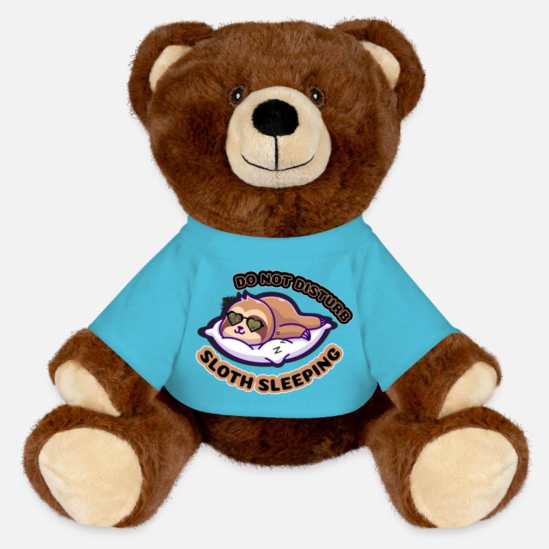 Do Not Disturb Sloth Sleep - MiniFeet® RecycelBär® Teddy Bear Brown - atoll blue
