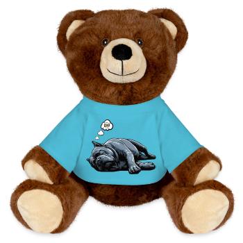 Cane Corso Cane Corsos Corso halter Corso Owner - MiniFeet® RecycelBär® Teddy Bear Brown - atoll blue - Front