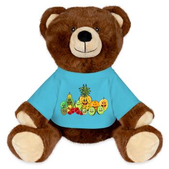 Fruits Fruits Fruits Vegan Nourriture végétalienne Été - Nounours RecycelBär® marron - bleu outremer - Devant