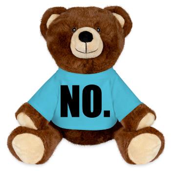 No - MiniFeet® RecycelBär® Teddy Bear Brown - atoll blue - Front