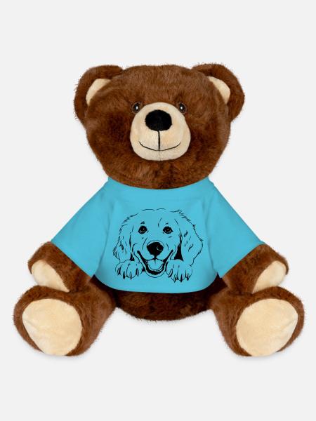 Golden Retriever - MiniFeet® RecycelBär® Teddy Bear Brown - atoll blue