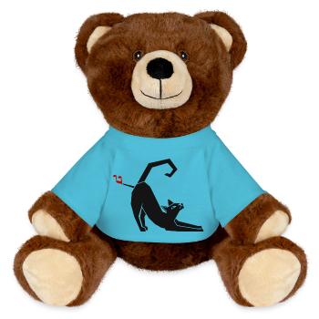 Farting Cats - MiniFeet® RecycelBär® Teddy Bear Brown - atoll blue - Front