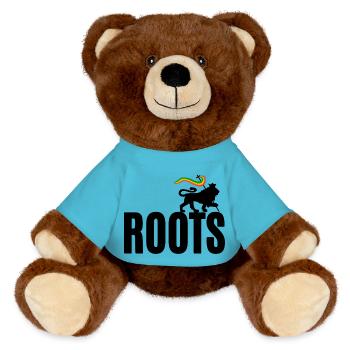 Roots Reggae - MiniFeet® RecycelBär® Teddy Bear Brown - atoll blue - Front