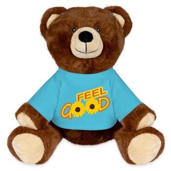Feel Good - MiniFeet® RecycelBär® Teddy Bear Brown - atoll blue - Front