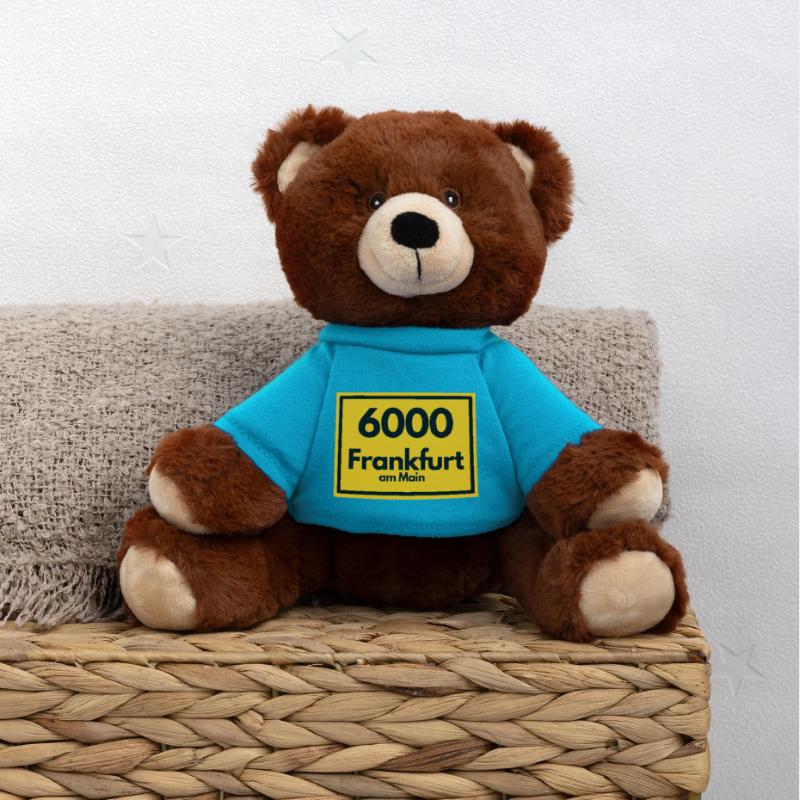 OLD POSTCODE POSTCODE RETRO 6000 FRANKFURT AM MAIN MiniFeet® RecycelBär® Teddy Bear Brown