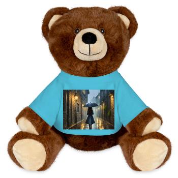 Marcher sous la pluie - Nounours RecycelBär® marron - bleu outremer - Devant