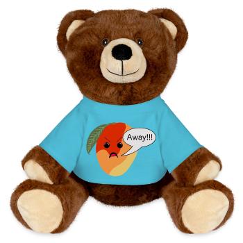 Man Go Away - MiniFeet® RecycelBär® Teddy Bear Brown - atoll blue - Front