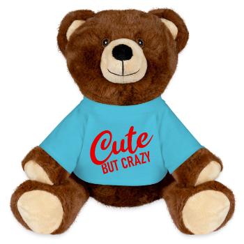 Mignon mais fou - Citation cool - Doux mais fou - Nounours RecycelBär® marron - bleu outremer - Devant