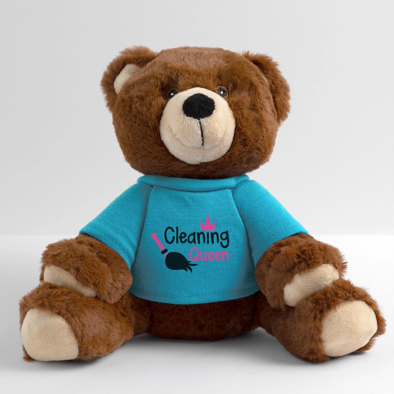 cleaning queen with a broom and a royal crown MiniFeet® RecycelBär® Teddy Bear Brown