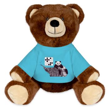 Panda 5x5 Seki - MiniFeet® RecycelBär® Teddy Bear Brown - atoll blue - Front