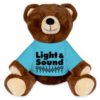 Light & Sound - MiniFeet® RecycelBär® Braun - Atollblau - Vorne