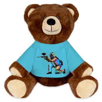 Paintball - Nounours RecycelBär® marron - bleu outremer - Devant