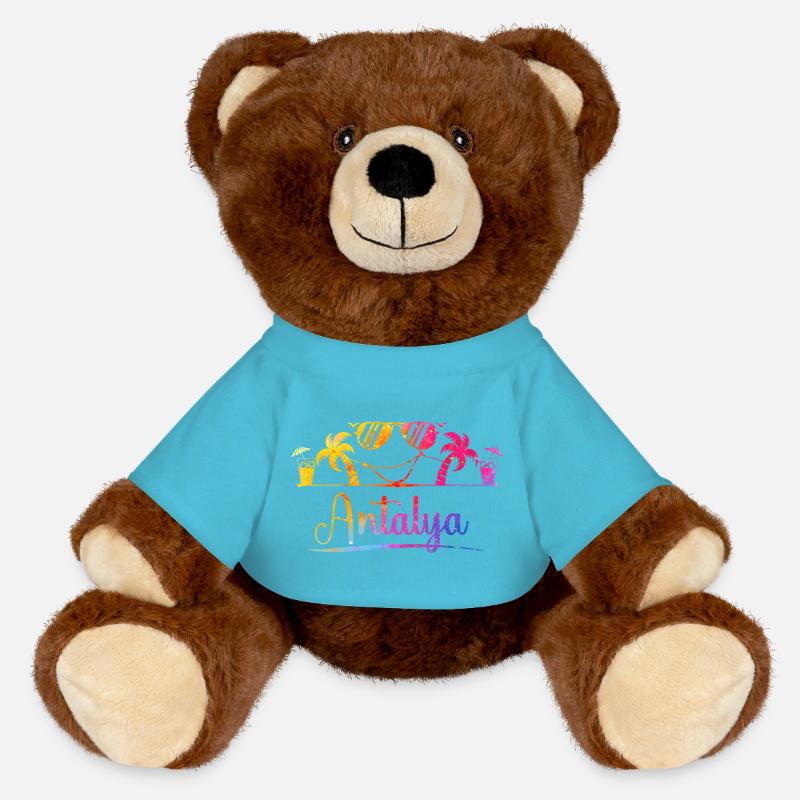 Plage d’Antalya Soleil - Nounours RecycelBär® marron - bleu outremer