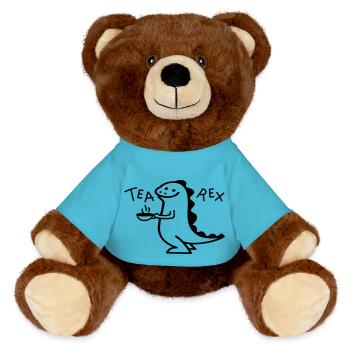 Dino comme thé Rex (b) - Nounours RecycelBär® marron - bleu outremer - Devant