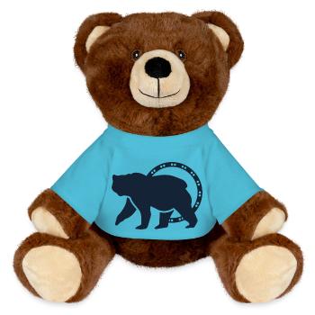 Bär - Panda Wald Natur Freiheit wild - MiniFeet® RecycelBär® Braun - Atollblau - Vorne