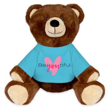 Toi en style cœur rose - Nounours RecycelBär® marron - bleu outremer - Devant