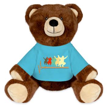 Lutteur de sumo battement de cœur Art martial rétro japonais - Nounours RecycelBär® marron - bleu outremer - Devant