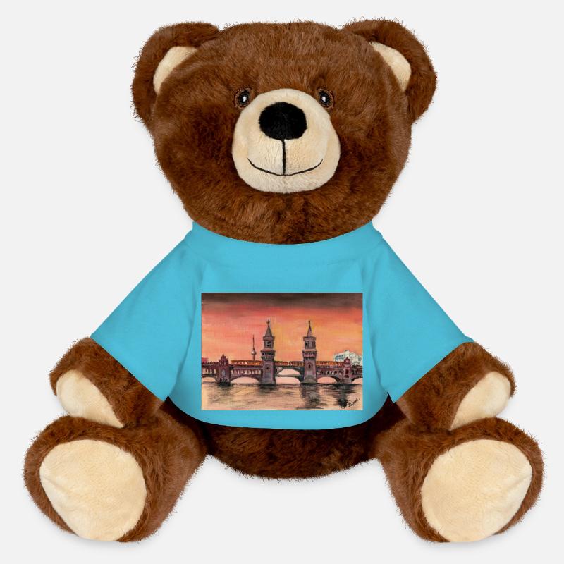 Oberbaumbrücke - MiniFeet® RecycelBär® Braun - Atollblau