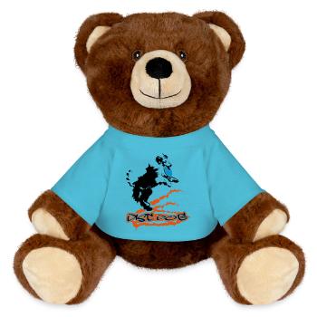 Disc Dog - MiniFeet® RecycelBär® Teddy Bear Brown - atoll blue - Front