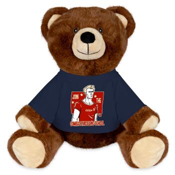 Join the Communist Comrade-Model School - MiniFeet® RecycelBär® Teddy Bear Brown - french navy - Front