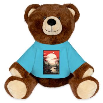 Edo Japon, la paix de la nature - Nounours RecycelBär® marron - bleu outremer - Devant