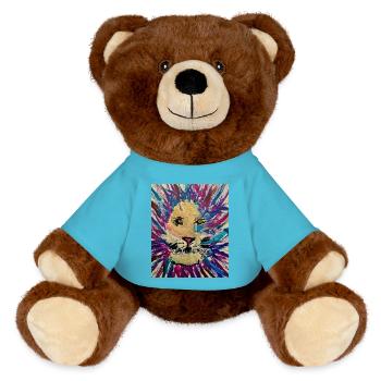 Lucas Löwe - MiniFeet® RecycelBär® Braun - Atollblau - Vorne