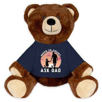 When in doubt ask Dad - MiniFeet® RecycelBär® Teddy Bear Brown - french navy - Front