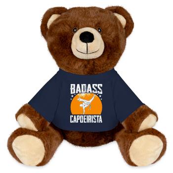 Badass Capoeirista - MiniFeet® RecycelBär® Teddy Bear Brown - french navy - Front