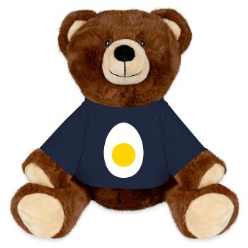 Eier Kostüm Karneval Spiegelei Outfit Gekochtes Ei - MiniFeet® RecycelBär® Braun - French Navy - Vorne
