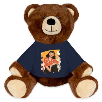 Détente Méditation Prendre soin de soi - Nounours RecycelBär® marron - bleu marine - Devant