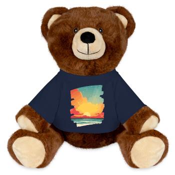 Sommer Sonnenuntergang - MiniFeet® RecycelBär® Braun - French Navy - Vorne