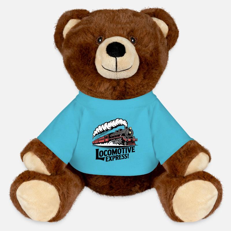 LOCOMOTIVE - Nounours RecycelBär® marron - bleu outremer