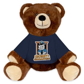 Rhino Security Officer Cartoon Logo - MiniFeet® RecycelBär® Teddy Bear Brown - french navy - Front