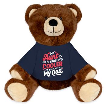 Tante est plus cool que papa – T-shirt graphique - Nounours RecycelBär® marron - bleu marine - Devant