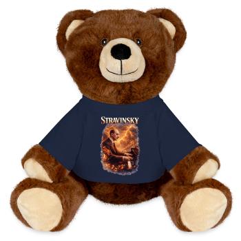 Stravinsky Piano Fire - MiniFeet® RecycelBär® Teddy Bear Brown - french navy - Front